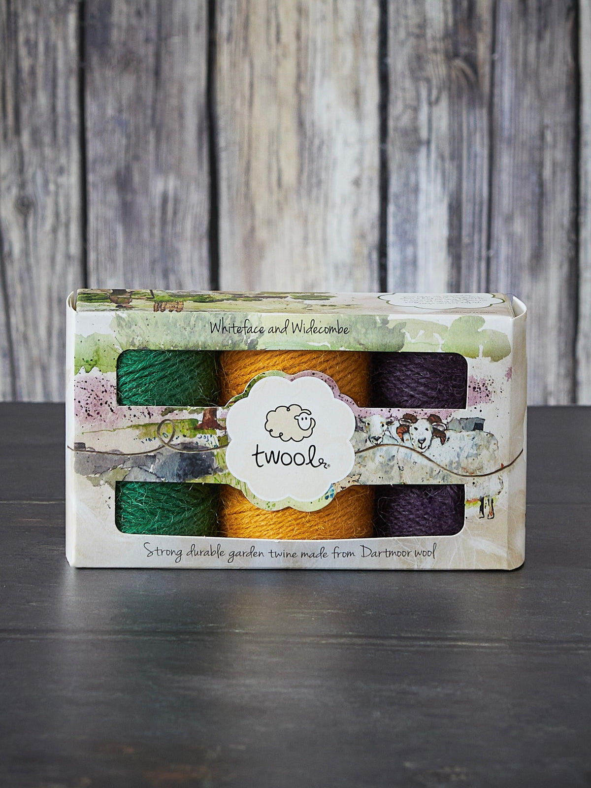 Twool Sustainable Wool Garden Twine Gift Box, Yellow/Green/Purple