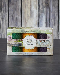 Twool Sustainable Wool Garden Twine Gift Box, Yellow/Green/Purple