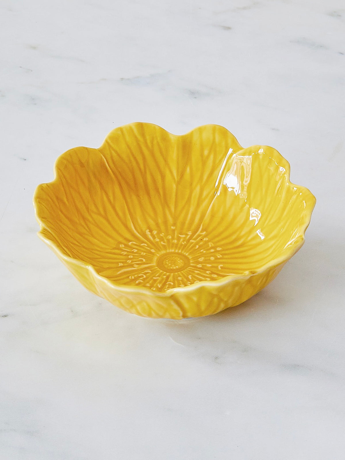 Bordallo Pinheiro Anemone Flower Bowl, Yellow