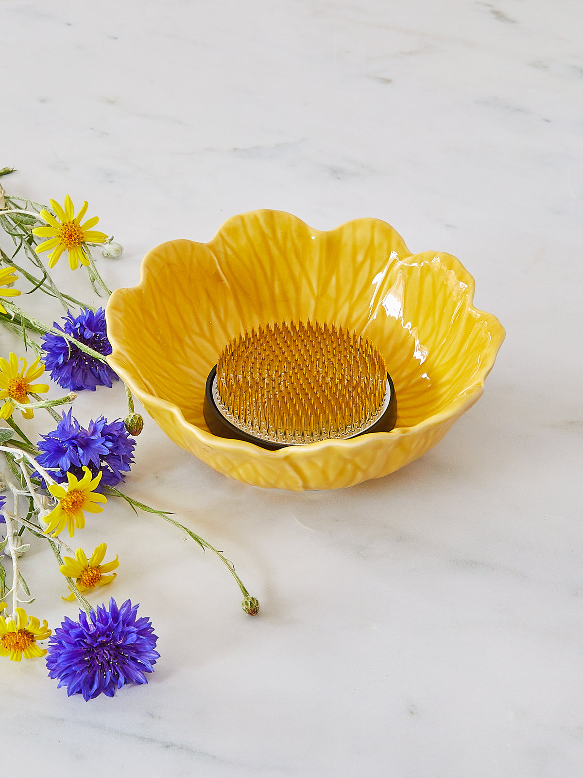 Bordallo Pinheiro Anemone Flower Bowl, Yellow