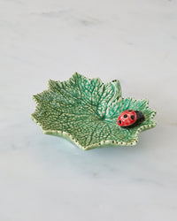 Bordallo Pinheiro Vine Leaf Dish With Ladybird