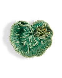 Bordallo Pinheiro Geranium Leaf Dish With Frog