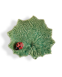 Bordallo Pinheiro Vine Leaf Dish With Ladybird