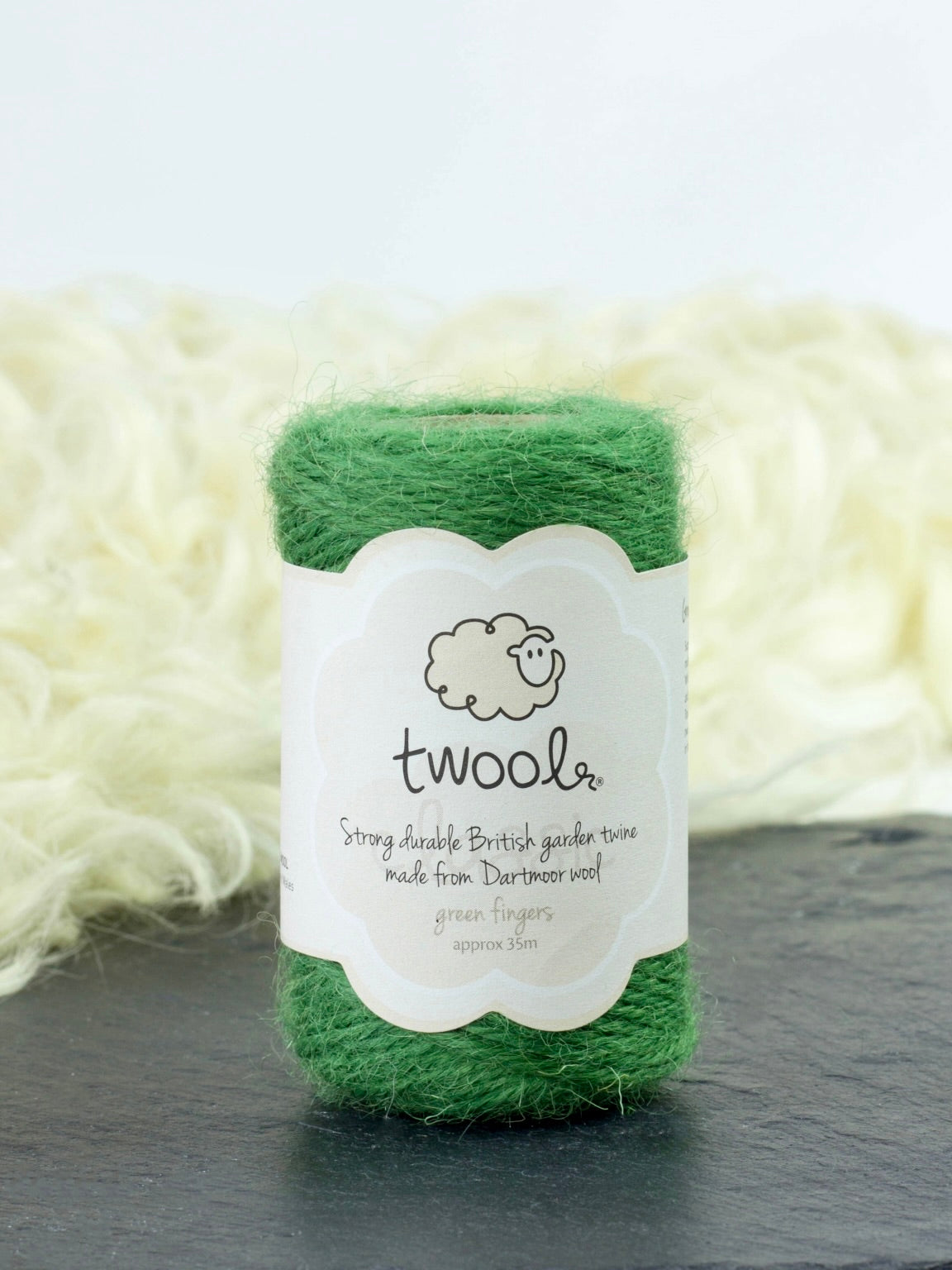 Twool Sustainable Wool Garden Twine, Green 35m