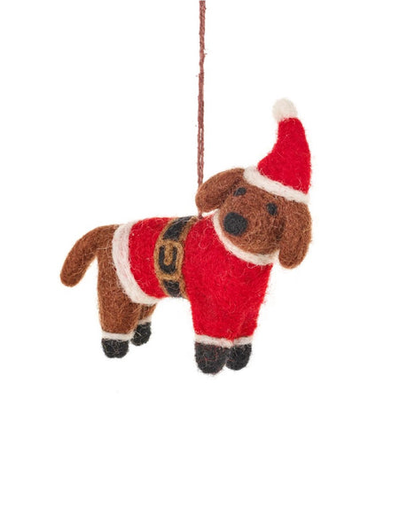 Buddy The Dog Handmade Felt Christmas Decoration