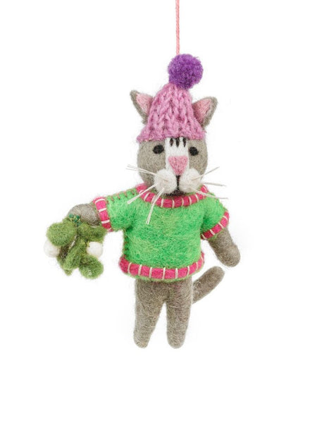 Christmas Cat Handmade Felt Christmas Decoration