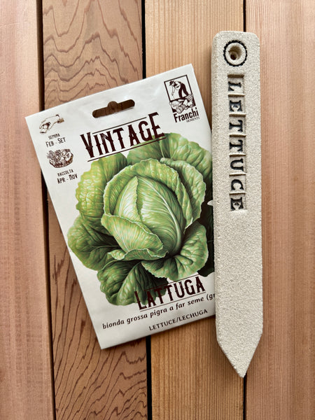 Heritage Seed and Stoneware Label Set, Lettuce