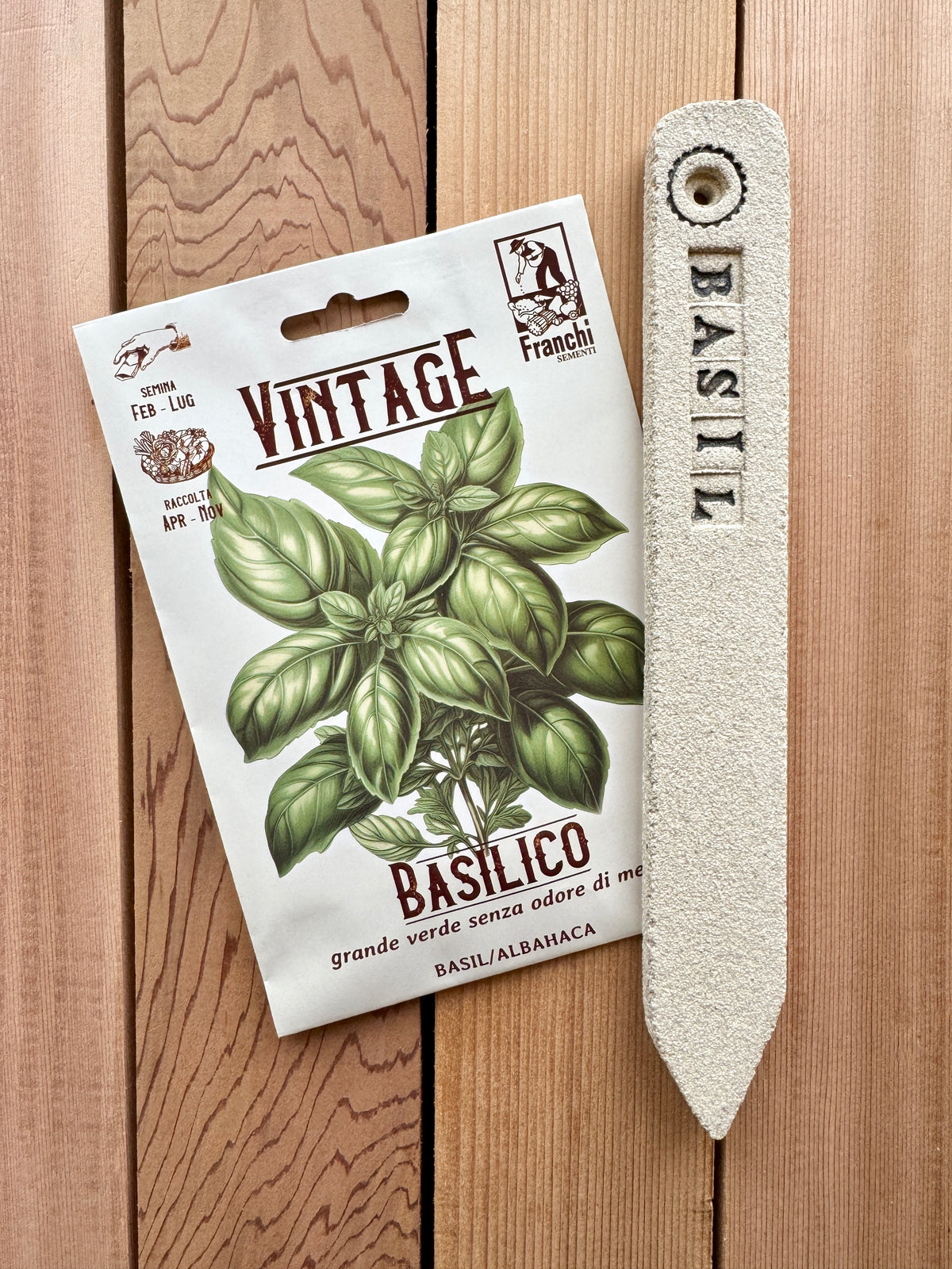 Heritage Seed And Stoneware Label Set, Basil