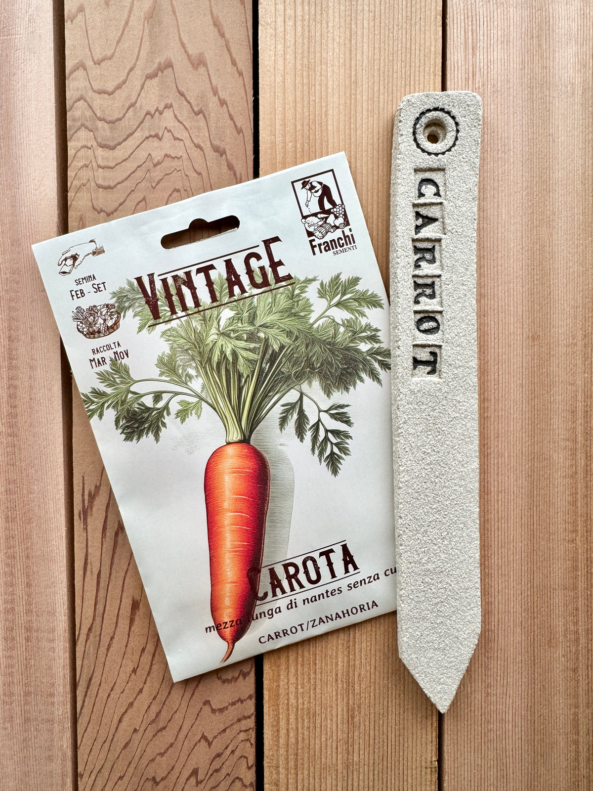 Heritage Seed and Stoneware Label Set, Carrot