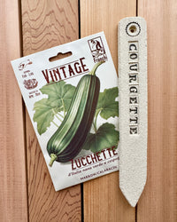 Heritage Seed And Stoneware Plant Label Set, Courgette