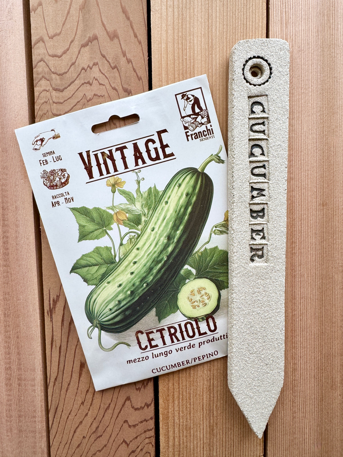 Heritage Seed And Stoneware Label Set, Cucumber