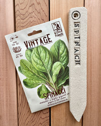 Heritage Seed And Stoneware Plant Label Set, Spinach