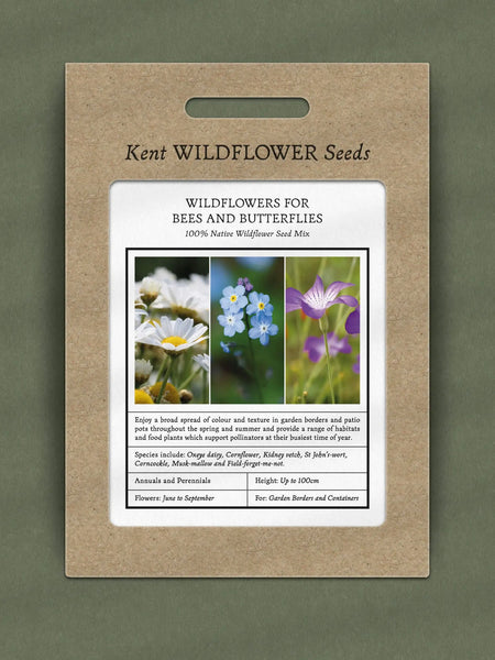 Kent Wildflower Seeds - Pollinator Mix for Bees & Butterflies